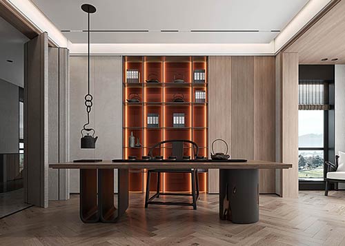 现代中式风格私人会所装修工程